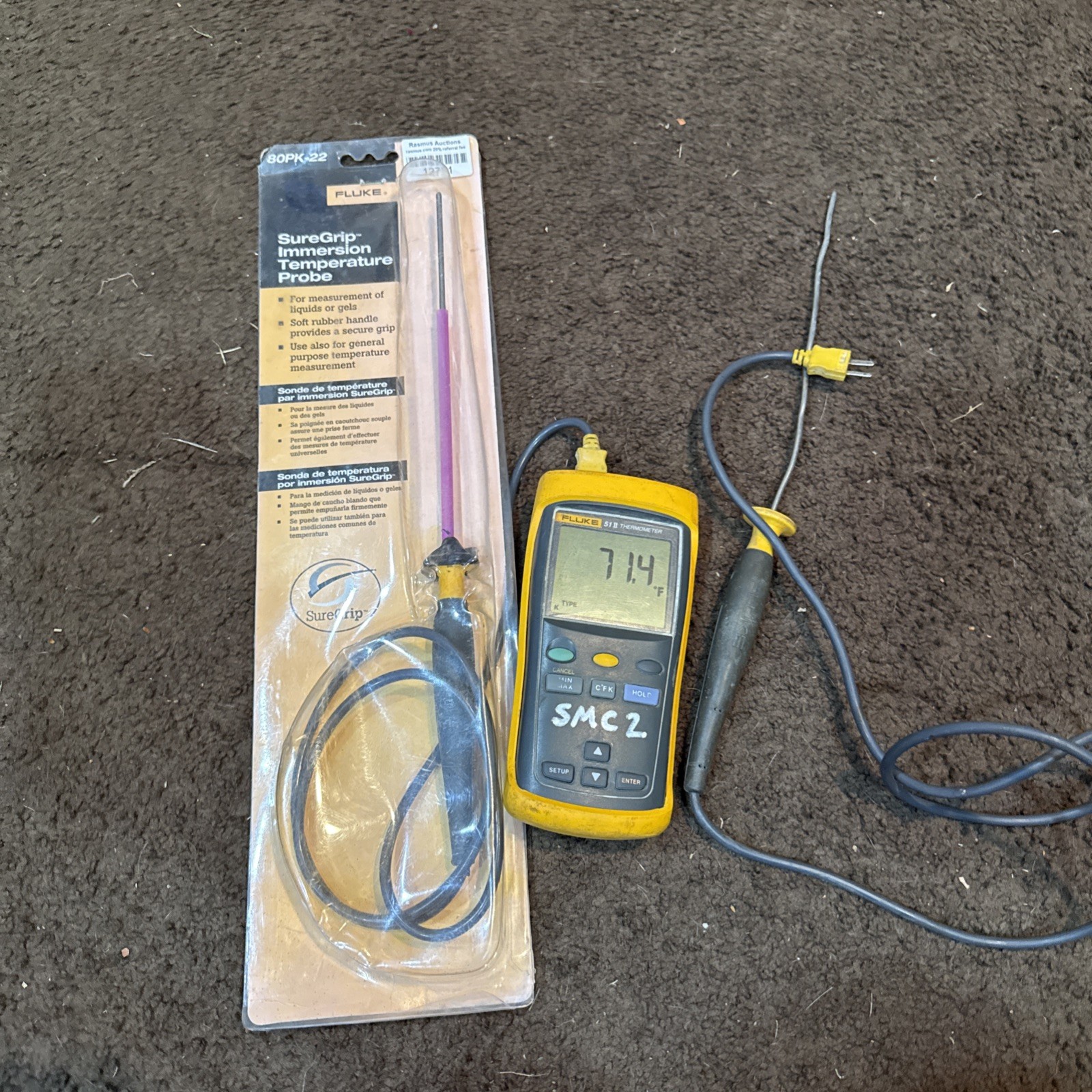 Fluke 51 II Single Input Digital Thermometer W/ 80PK-22 Temperature Probe Fluke 51 II Single Input Digital Thermometer W/ 80PK-22 Temperature Probe