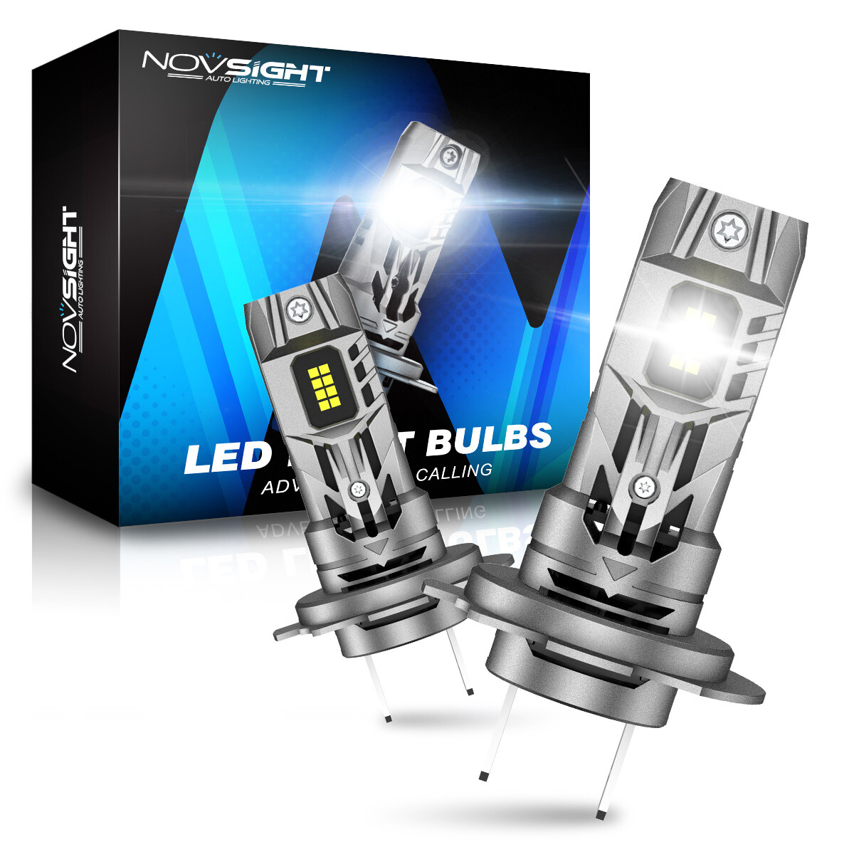 2x NOVSIGHT H7 LED Headlight Bulbs 70W 16000LM 6500K High Low Beam Super Bright