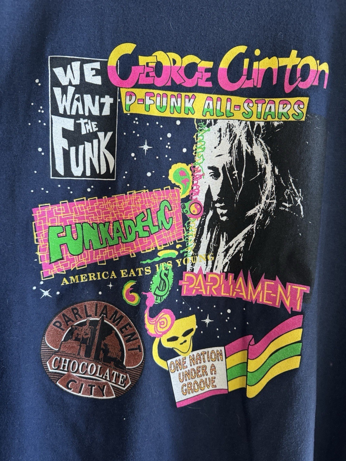 VTG Parliament Funkadelic George Clinton P-Funk T-shirt S to 5XL KN052