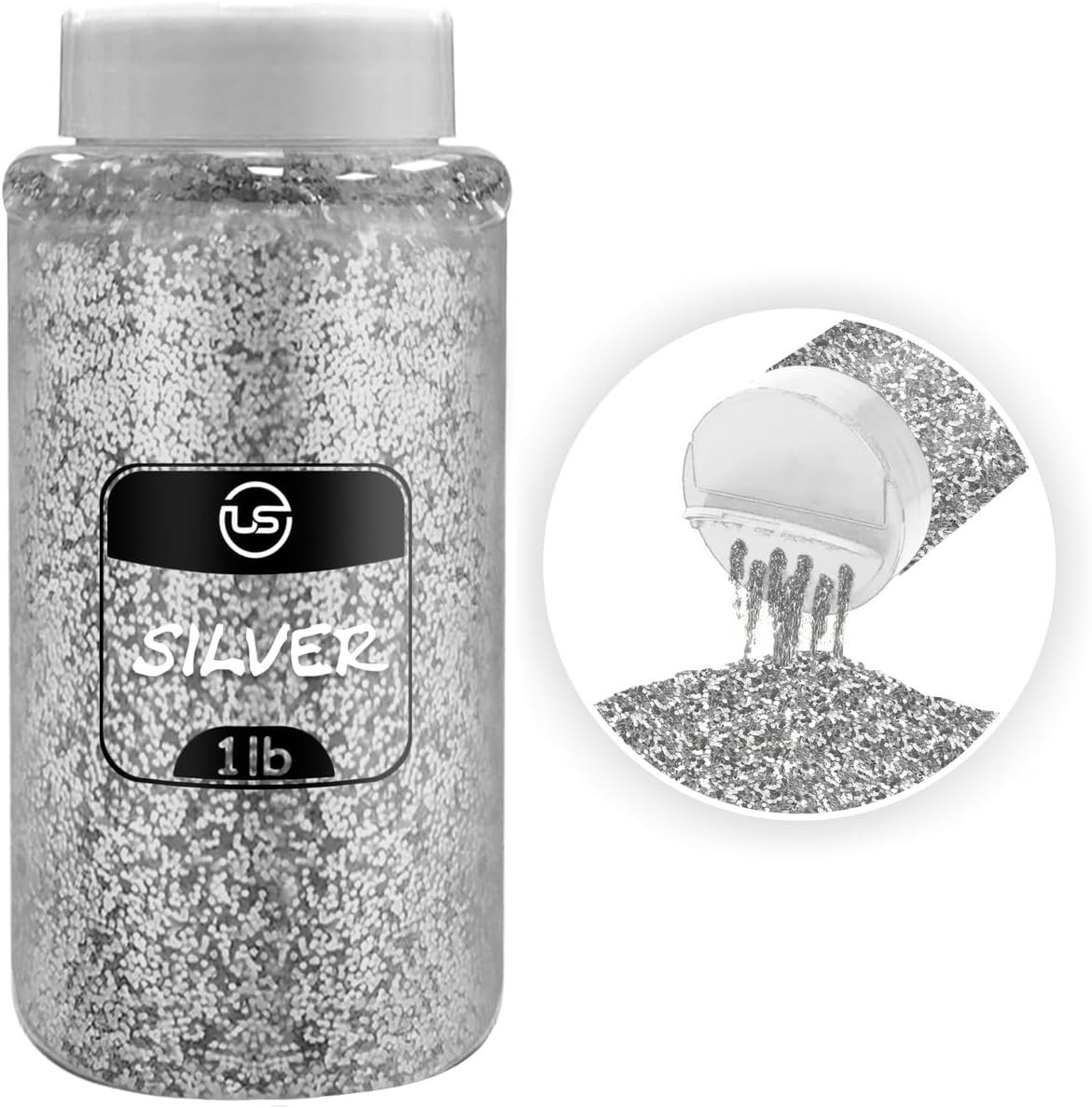 Silver Glitter Bulk, Fine Glitter for Crafts, Resin and Scrapbooking – 1 LB/1...