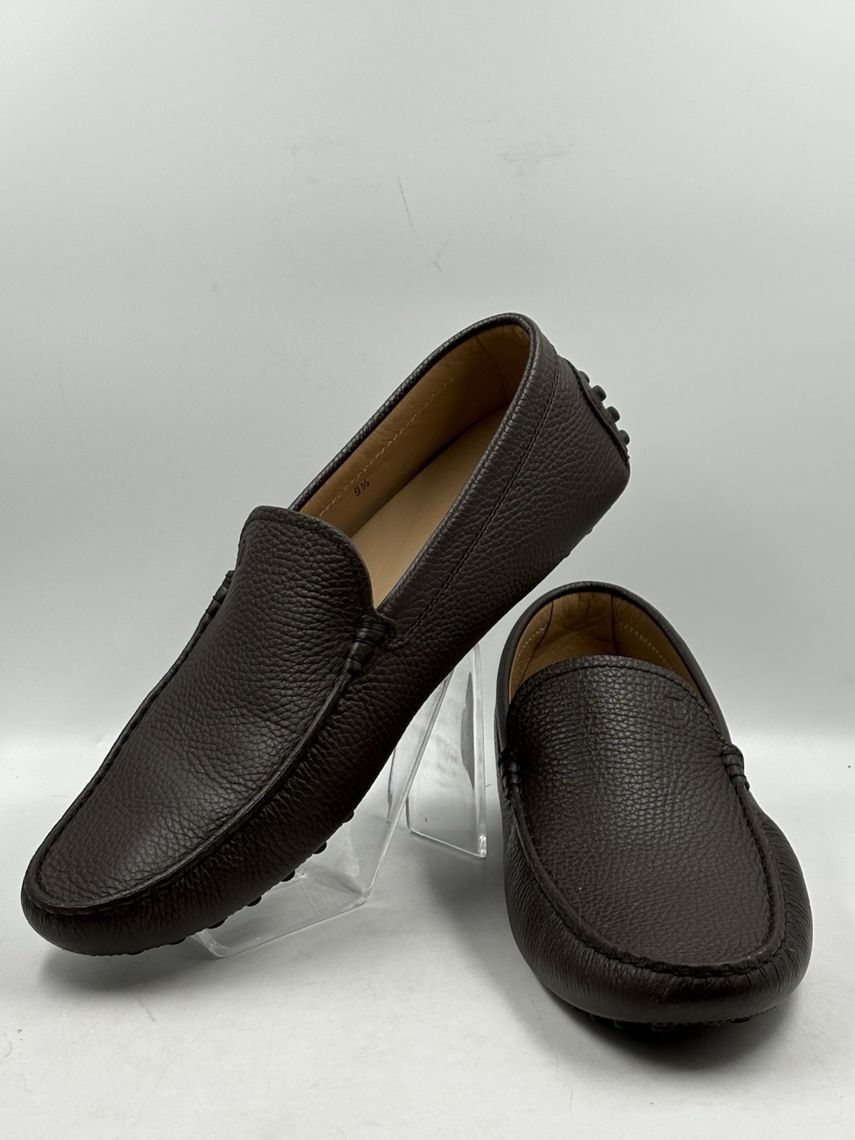 Tods Mens Dark Tobacco Brown Calfskin Leather Gommino Driving Shoes Size 9.5 Tods Mens Dark Tobacco Brown Calfskin Leather Gommino Driving Shoes Size 9.5