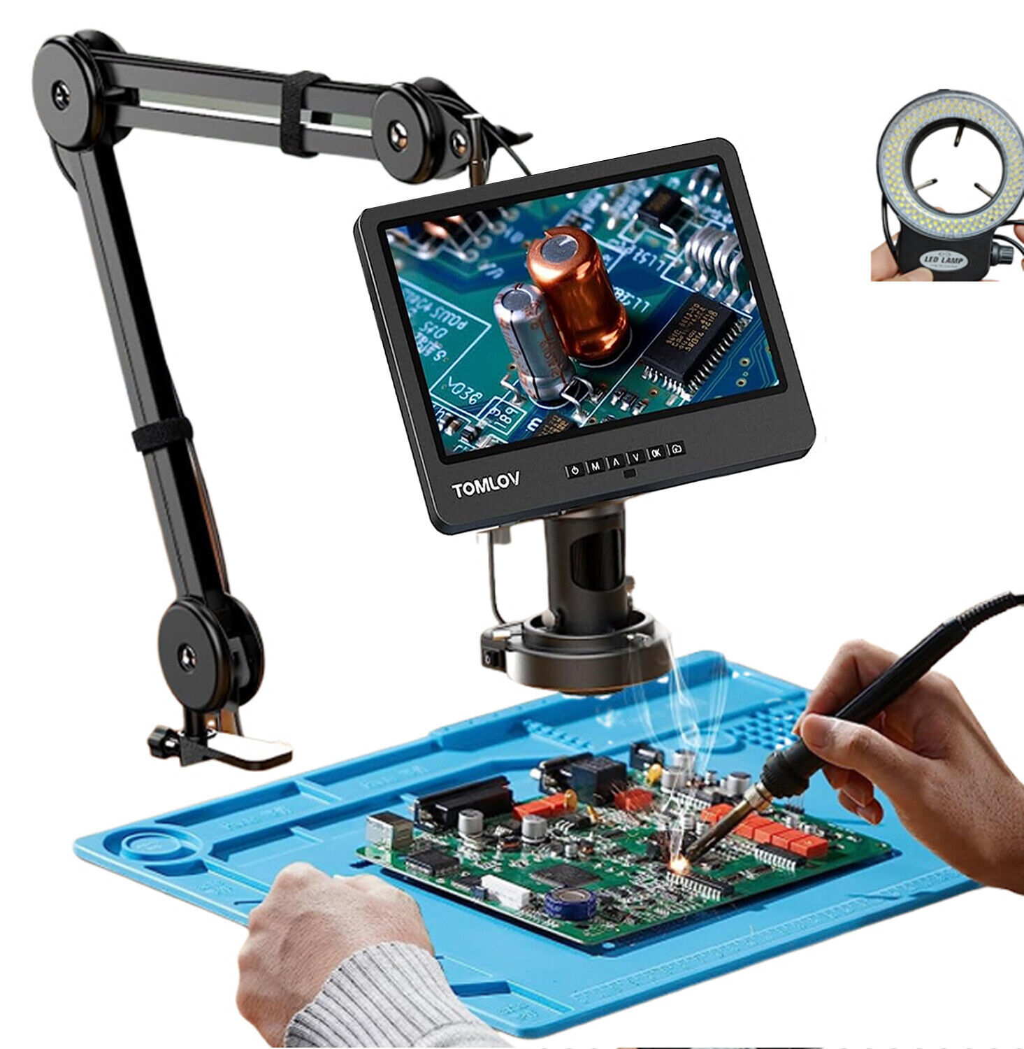 TOMLOV DM602 Flex Digital Soldering Microscope 2000x 10 TOMLOV DM602 Flex Digital Soldering Microscope 2000x 10