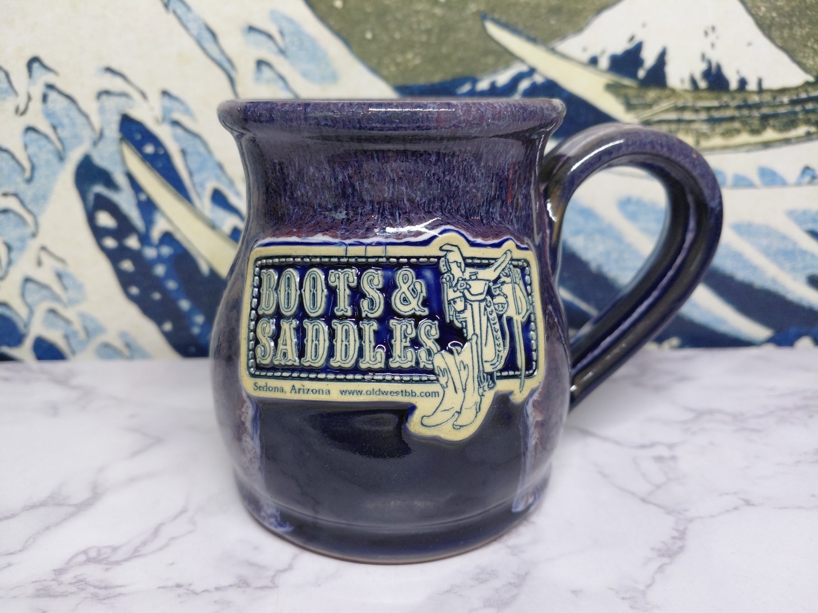 New Deneen Pottery Boots & Saddles Arizona Mug Purple Handthrown USA Coffee Cup New Deneen Pottery Boots & Saddles Arizona Mug Purple Handthrown USA Coffee Cup