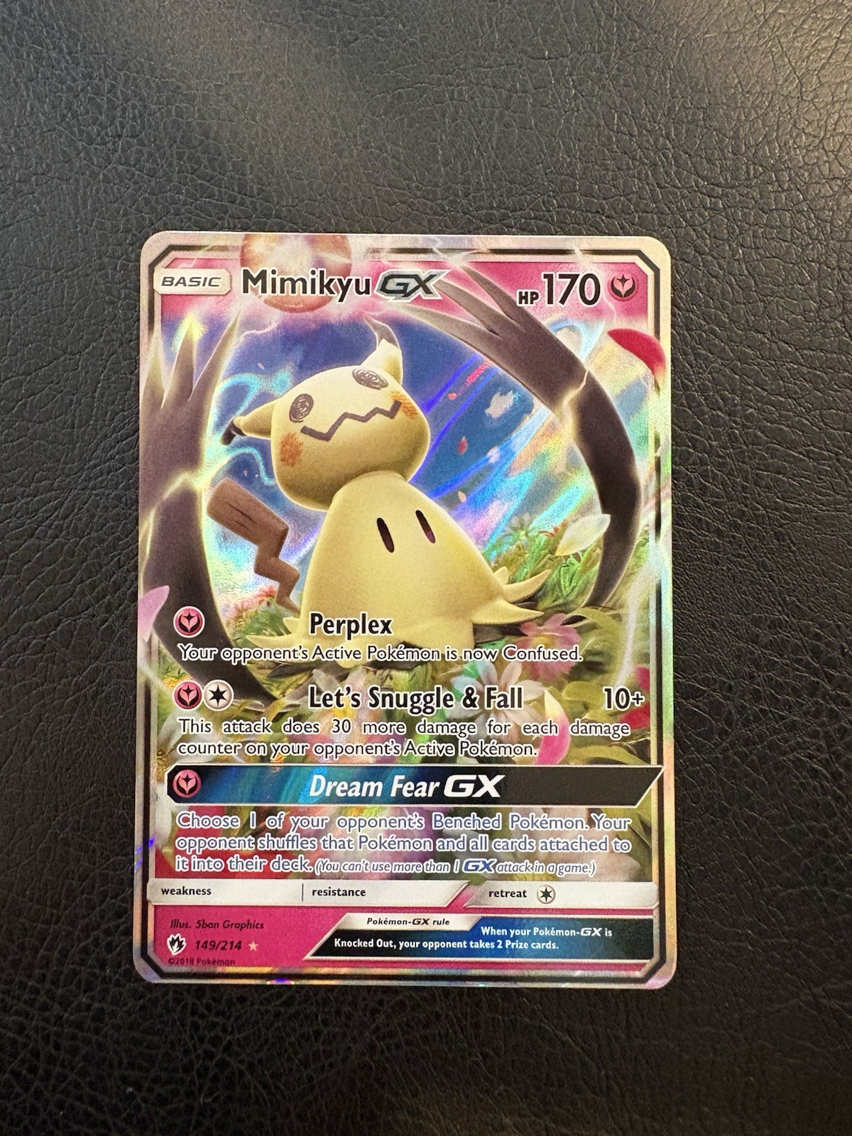 Mimikyu GX 149/214 Lost Thunder Pokemon Ultra Rare Holo Sun & Moon 2018 Nm/lp Mimikyu GX 149/214 Lost Thunder Pokemon Ultra Rare Holo Sun & Moon 2018 Nm/lp