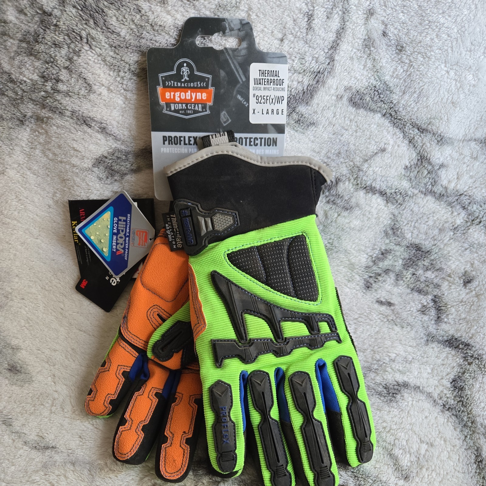 NWT TENACIOUS ERGODYNE WORK GEAR THERMAL WATERPROOF GLOVES, 925CPWP X-LARGE NWT TENACIOUS ERGODYNE WORK GEAR THERMAL WATERPROOF GLOVES, 925CPWP X-LARGE