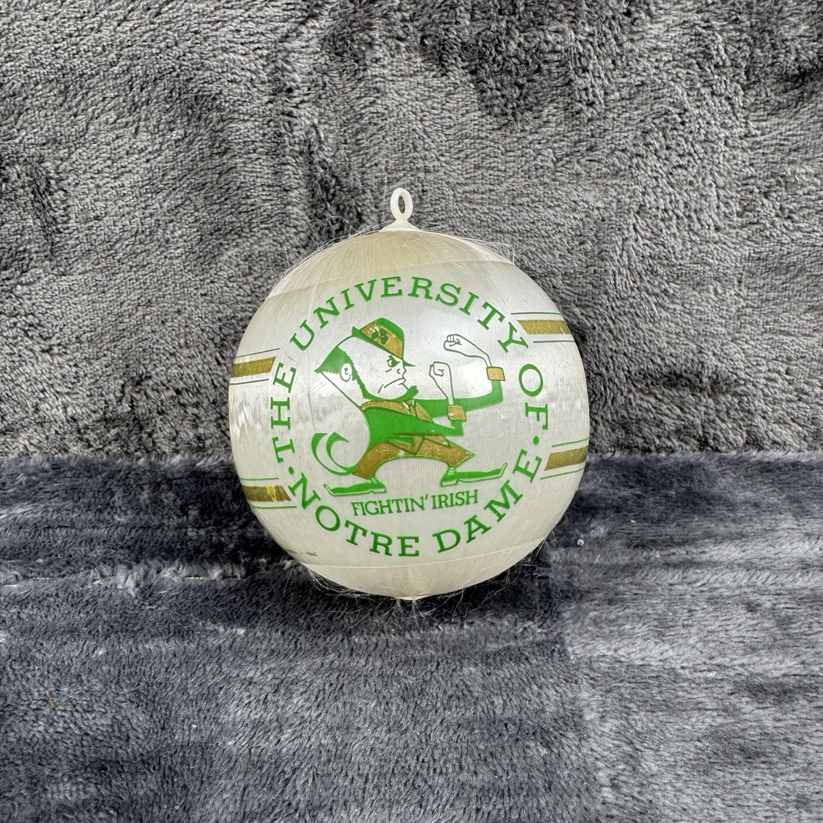 Vintage Notre Dame Fighting Irish Christmas Ornament Campus Originals Satin Ball Vintage Notre Dame Fighting Irish Christmas Ornament Campus Originals Satin Ball