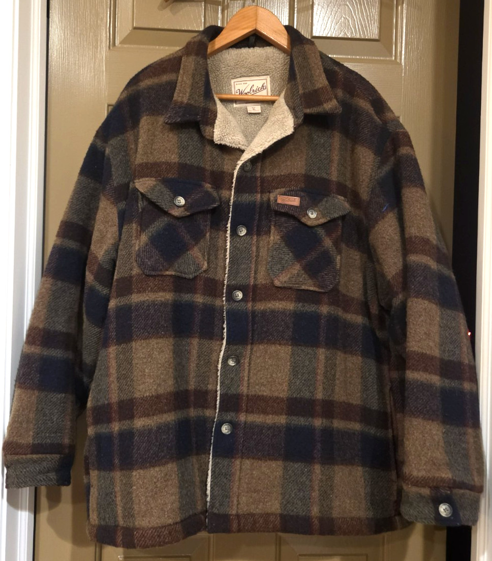 60s Vintage Woolrich Wool Hunting Coat Long Jacket Brown Sherpa Lined XL Plaid 60s Vintage Woolrich Wool Hunting Coat Long Jacket Brown Sherpa Lined XL Plaid