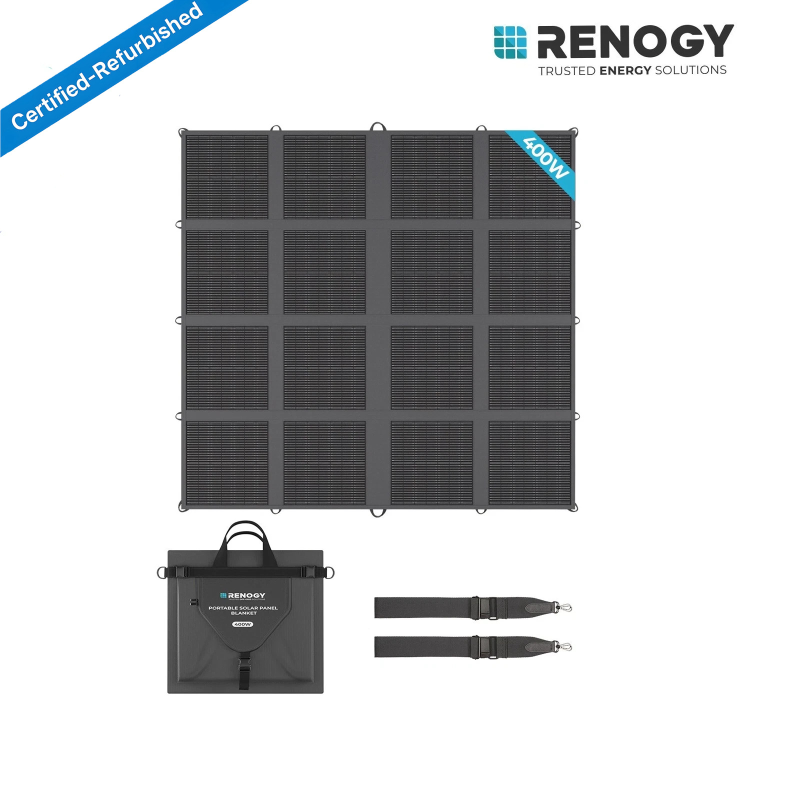 Renogy 400W Solar Panel Blanket N-Type Portable Foldable Certified Refurbished Renogy 400W Solar Panel Blanket N-Type Portable Foldable Certified Refurbished