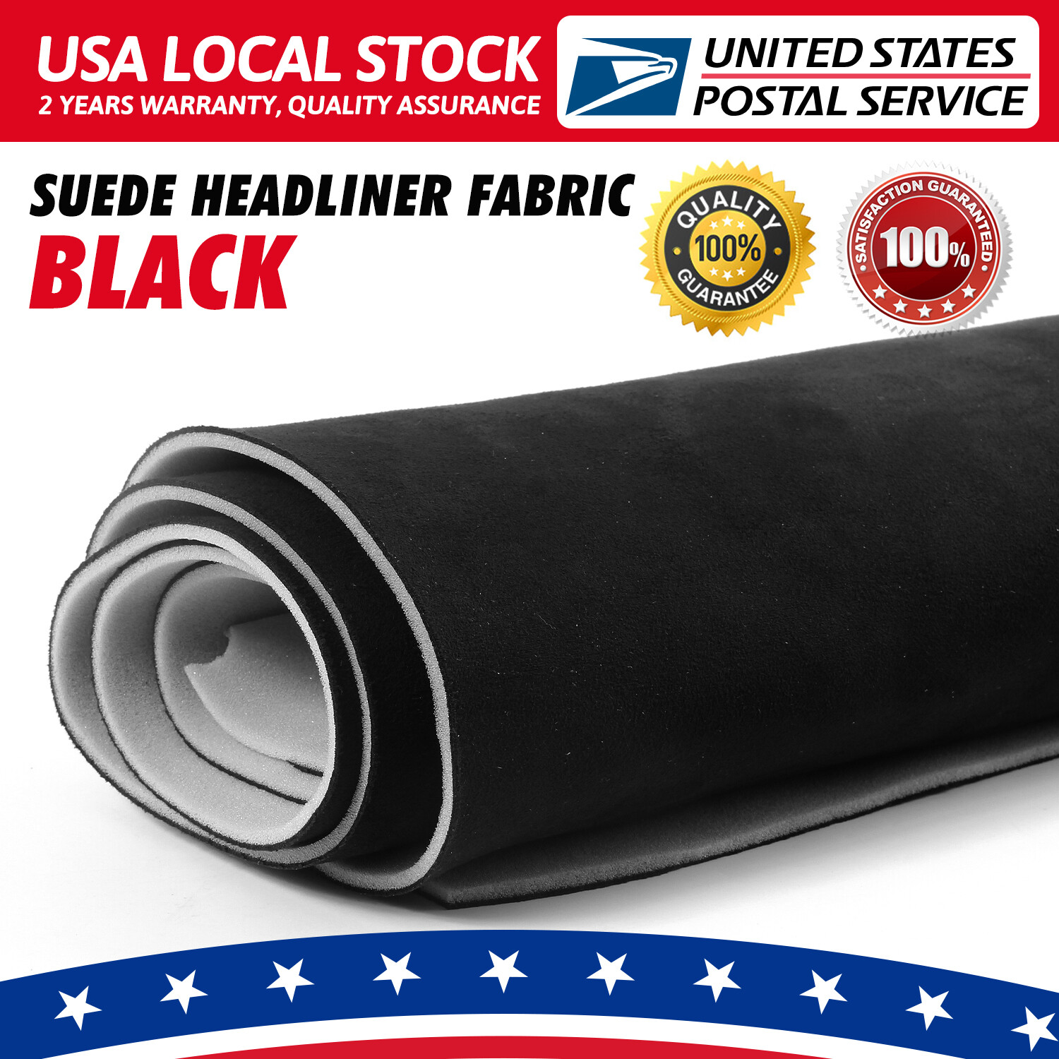 Black Suede Headliner Fabric Material 120\ Black Suede Headliner Fabric Material 120\