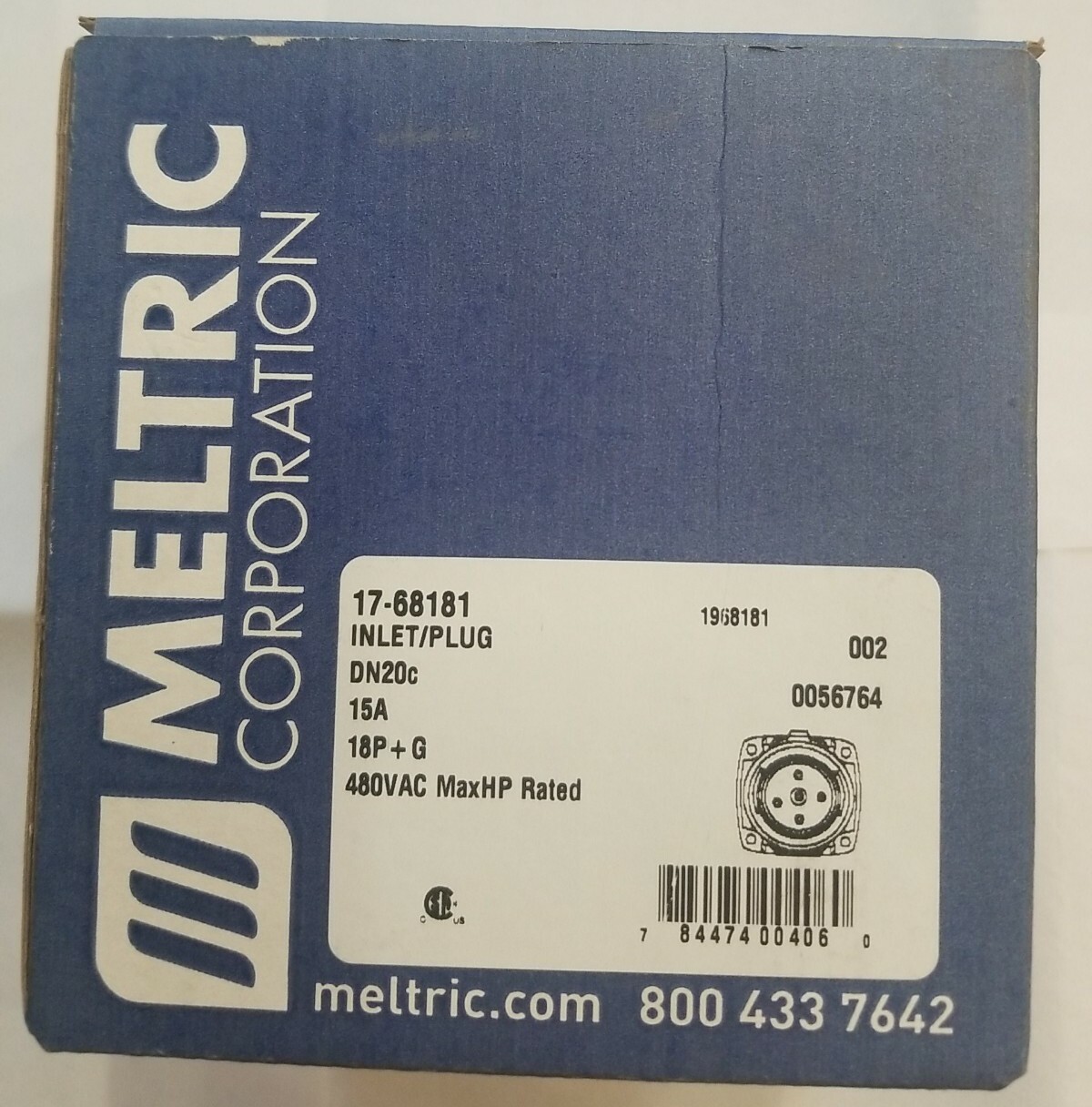 MELTRIC 17-68181 INLET/PLUG NEW MELTRIC 17-68181 INLET/PLUG NEW