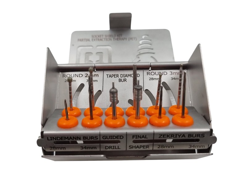 Socket Shield (PET) Kit, streamlines Partial Extraction Therapy Julldent 8 BUR