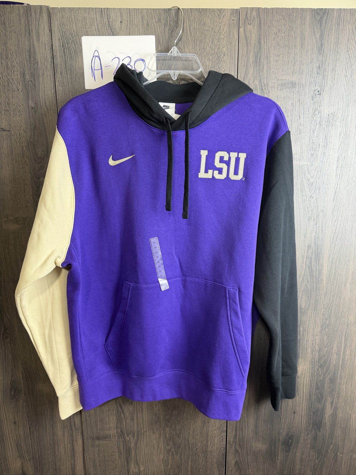 Nike LSU Tigers Hoodie Sweatshirt DZ4998-547 Football Purple Gold Size XL