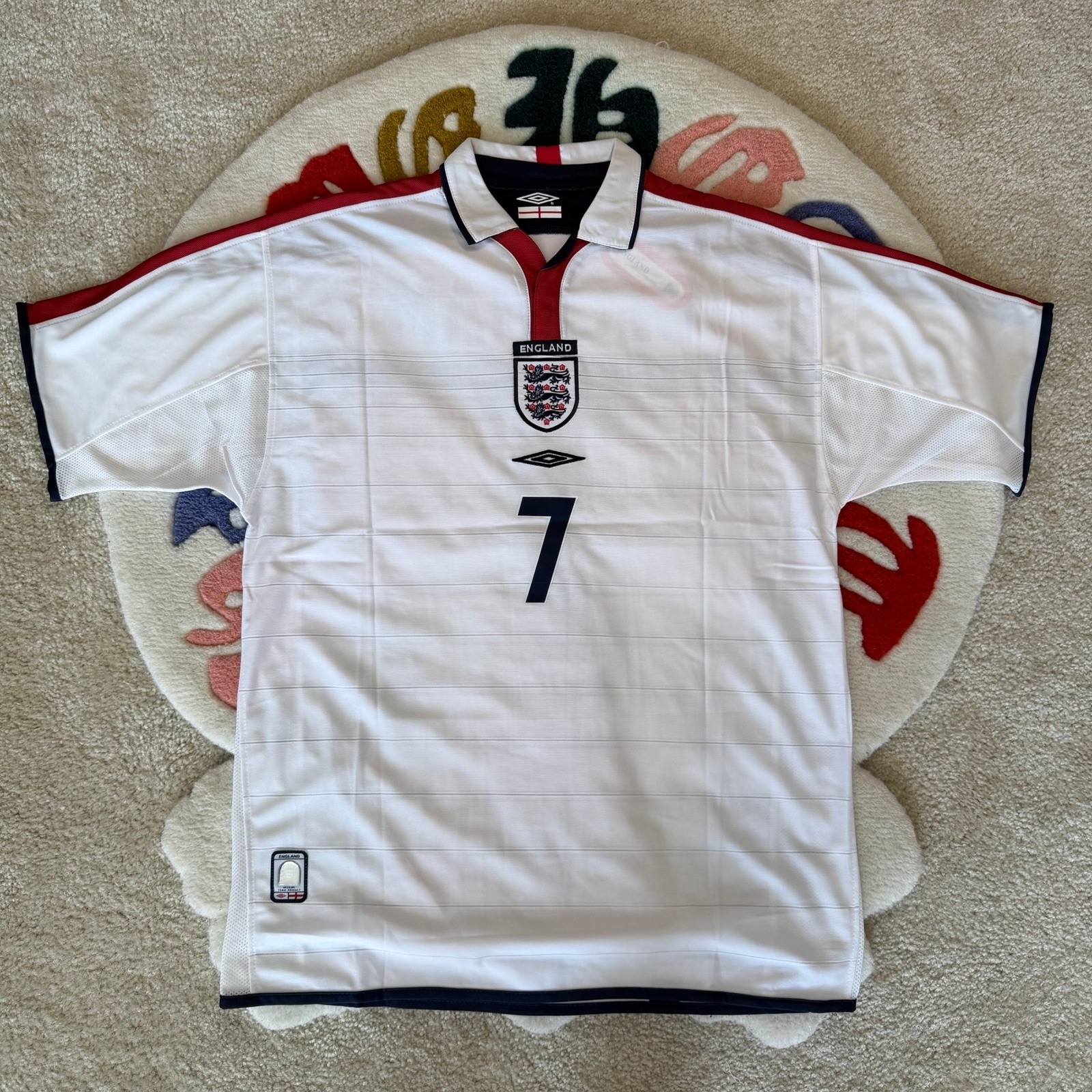 Umbro England Beckham 7 Home Jersey White Red Navy Size Medium NWT Umbro England Beckham 7 Home Jersey White Red Navy Size Medium NWT