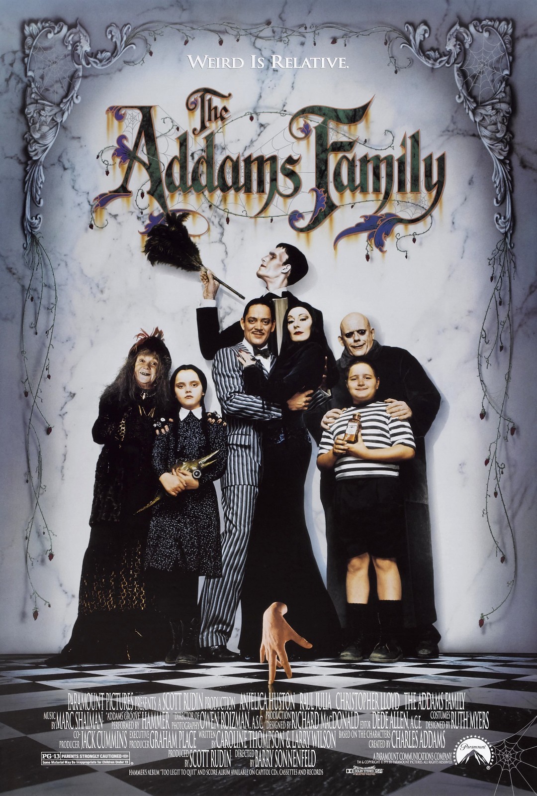 1991 The Addams Family Movie Poster 11X17 Raul Julia Anjelica Houston Gomez 🖐🍿 1991 The Addams Family Movie Poster 11X17 Raul Julia Anjelica Houston Gomez 🖐🍿