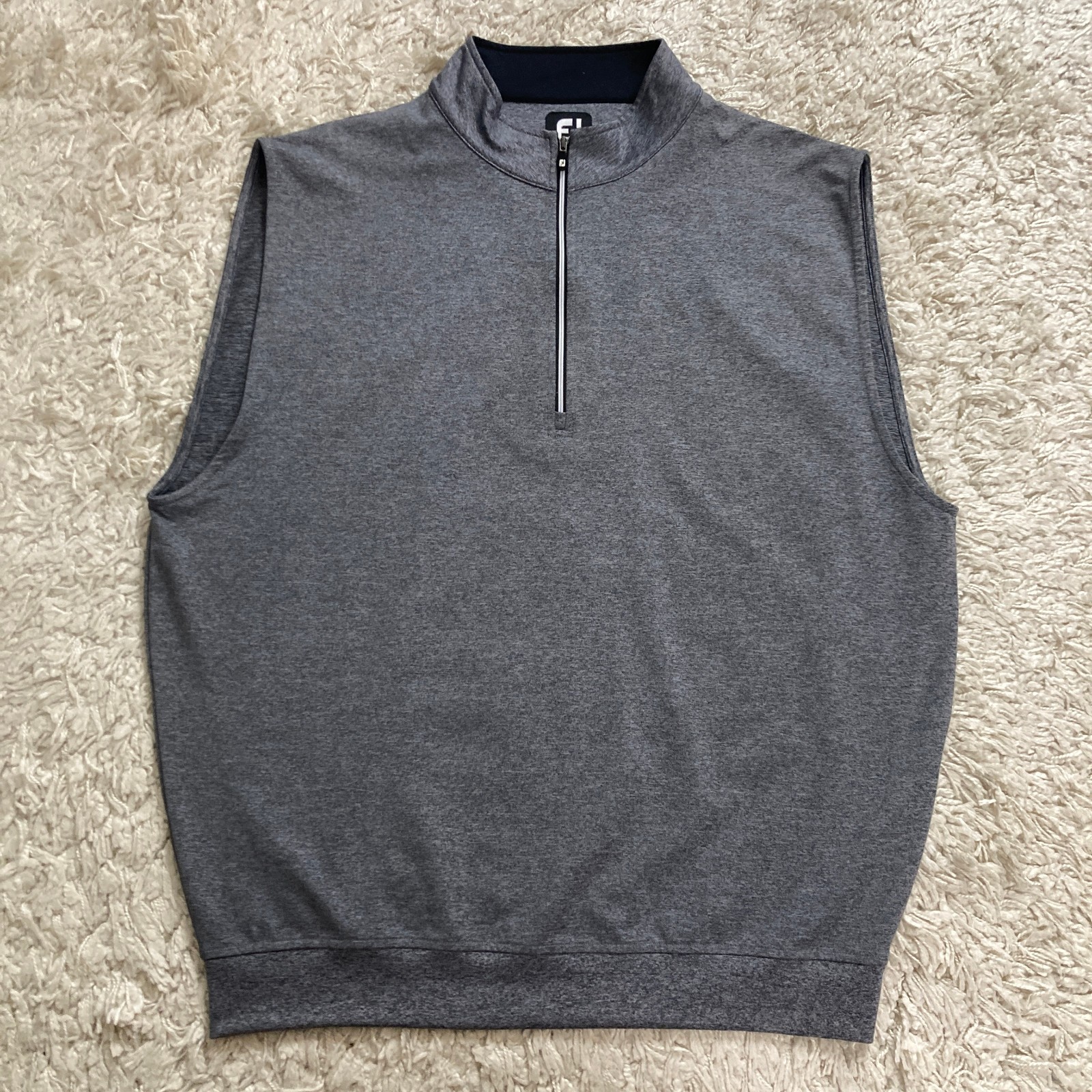 FootJoy Vest Mens Large Gray 1/4 Zip Golf Performance Pullover Sleeveless FootJoy Vest Mens Large Gray 1/4 Zip Golf Performance Pullover Sleeveless