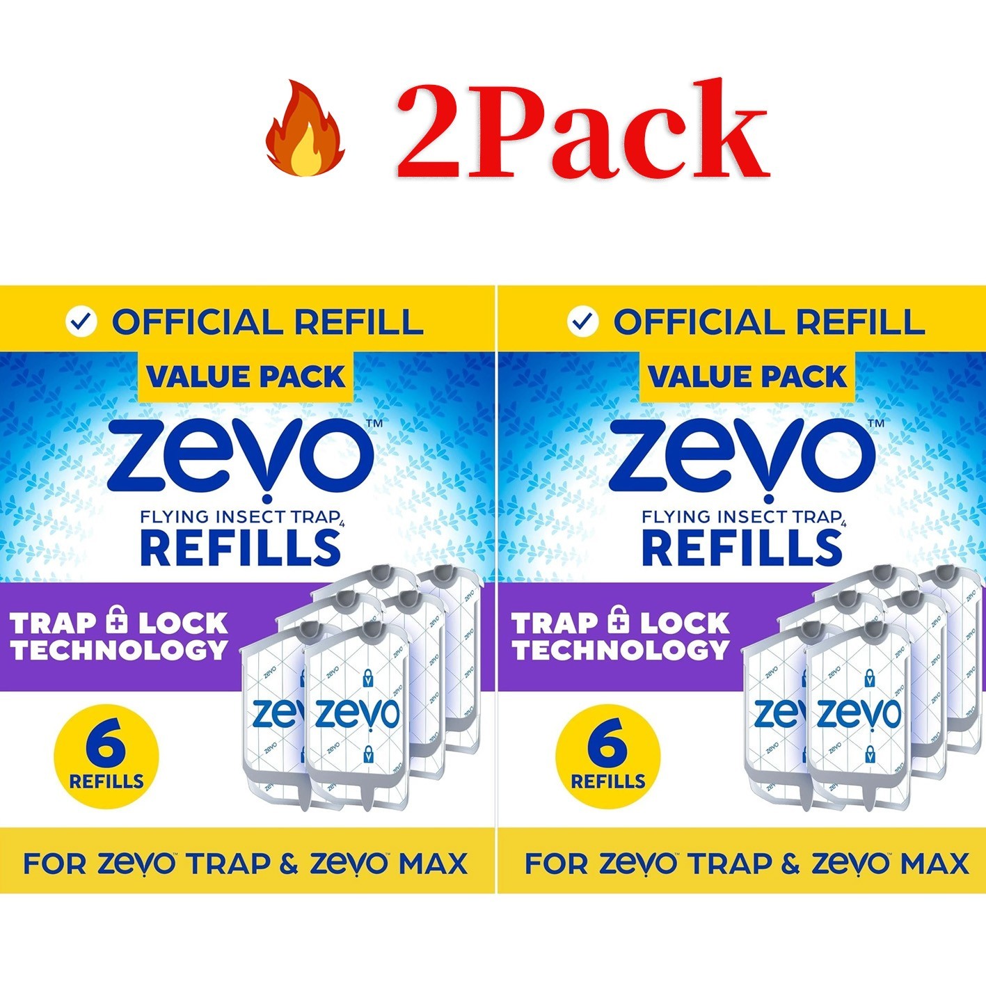 (12 Refill Cartridges) Zevo Flying Insect Trap Refill Cartridges -Easy to Use (12 Refill Cartridges) Zevo Flying Insect Trap Refill Cartridges -Easy to Use