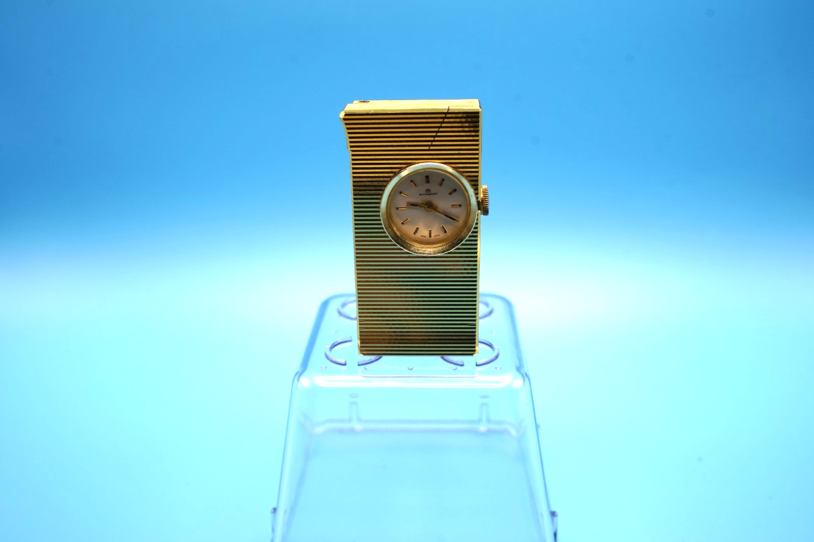 Tested - Working - Vintage Bucherer Lighter Watch - Swiss - Gold Tone