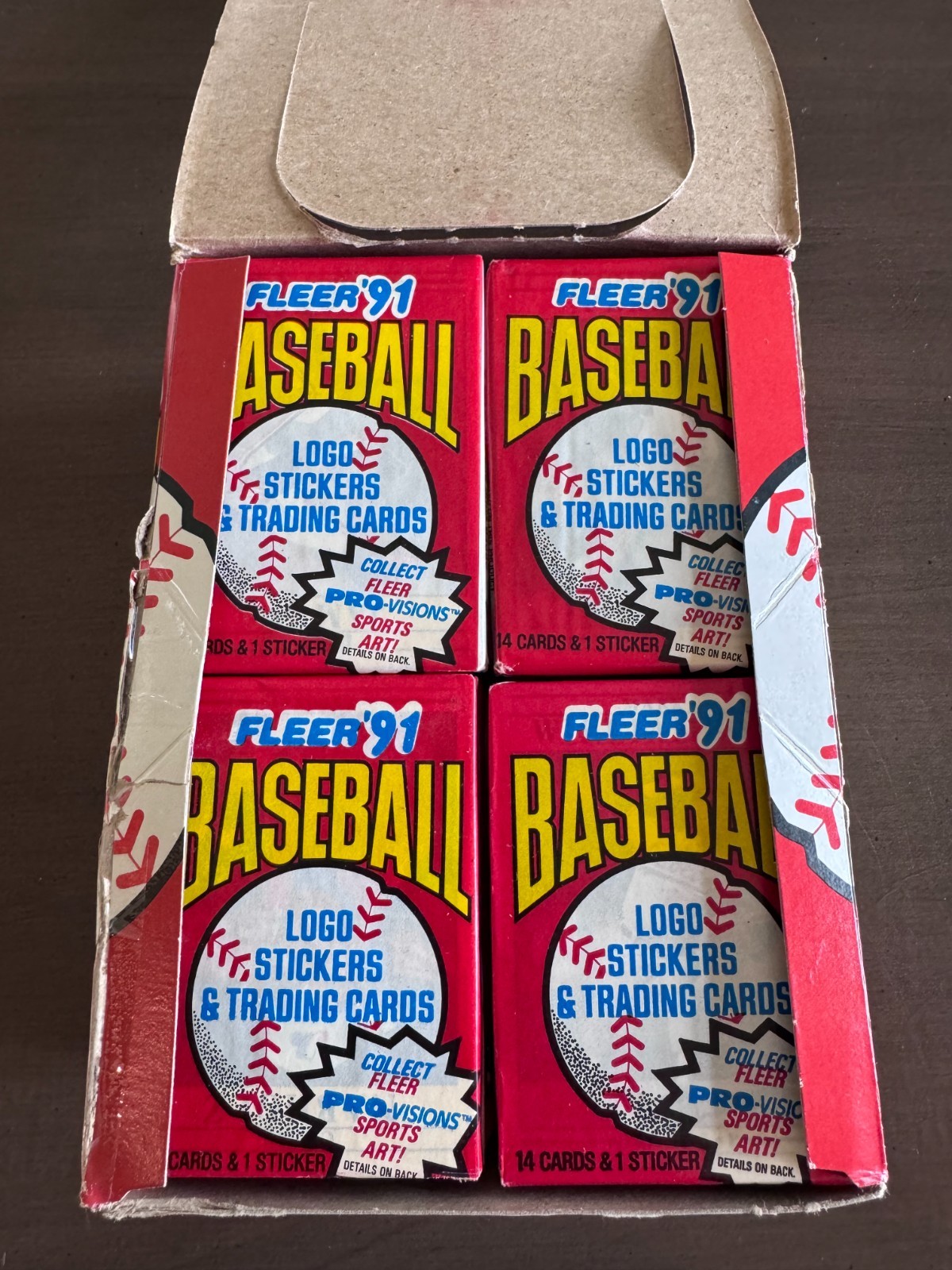 1991 Fleer Baseball Wax Box 36 Sealed Packs Look For Griffey Jr, BO Pro-Visions