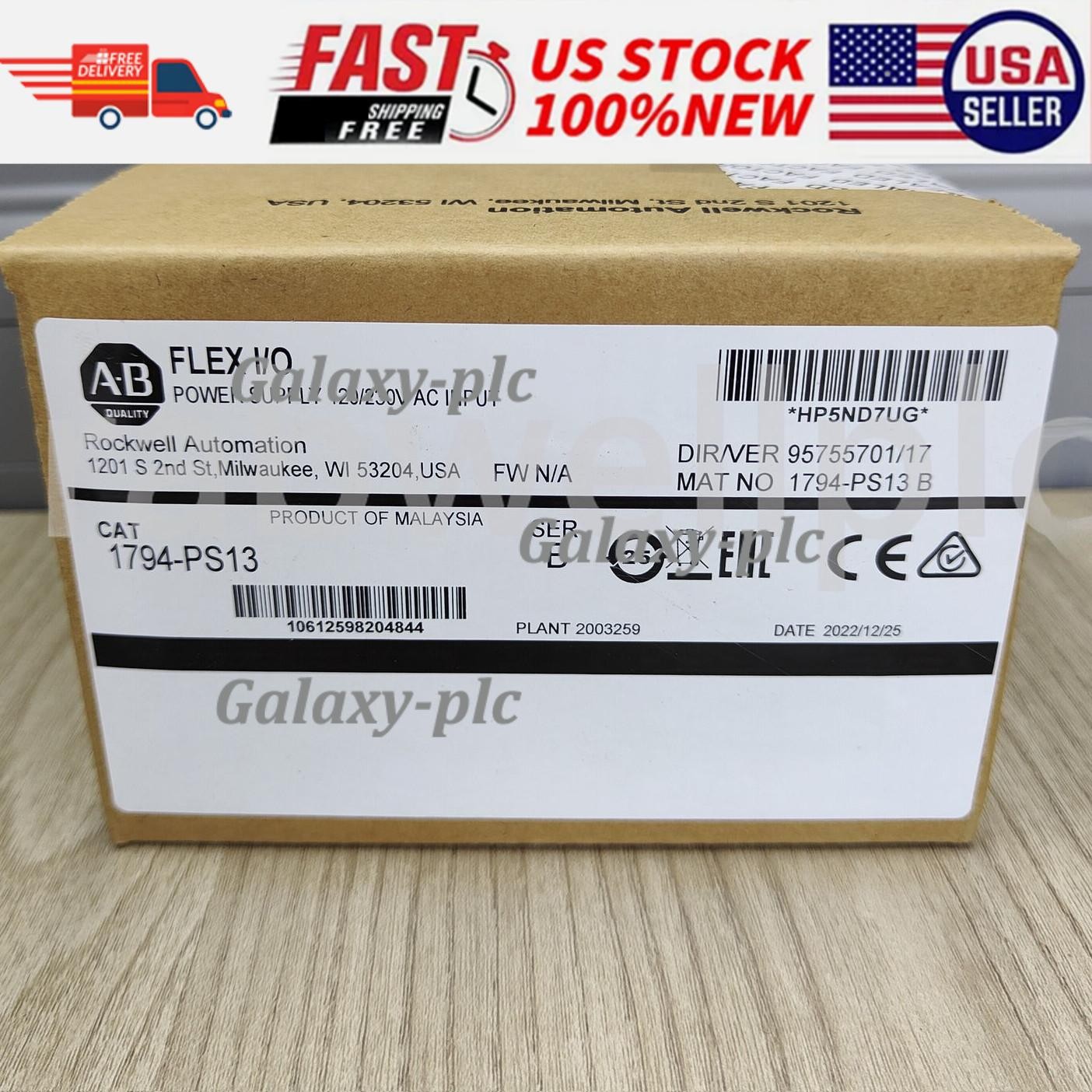 Newest Allen-Bradley 1794-PS13 Power Supply Module Ser B In Box In Stock