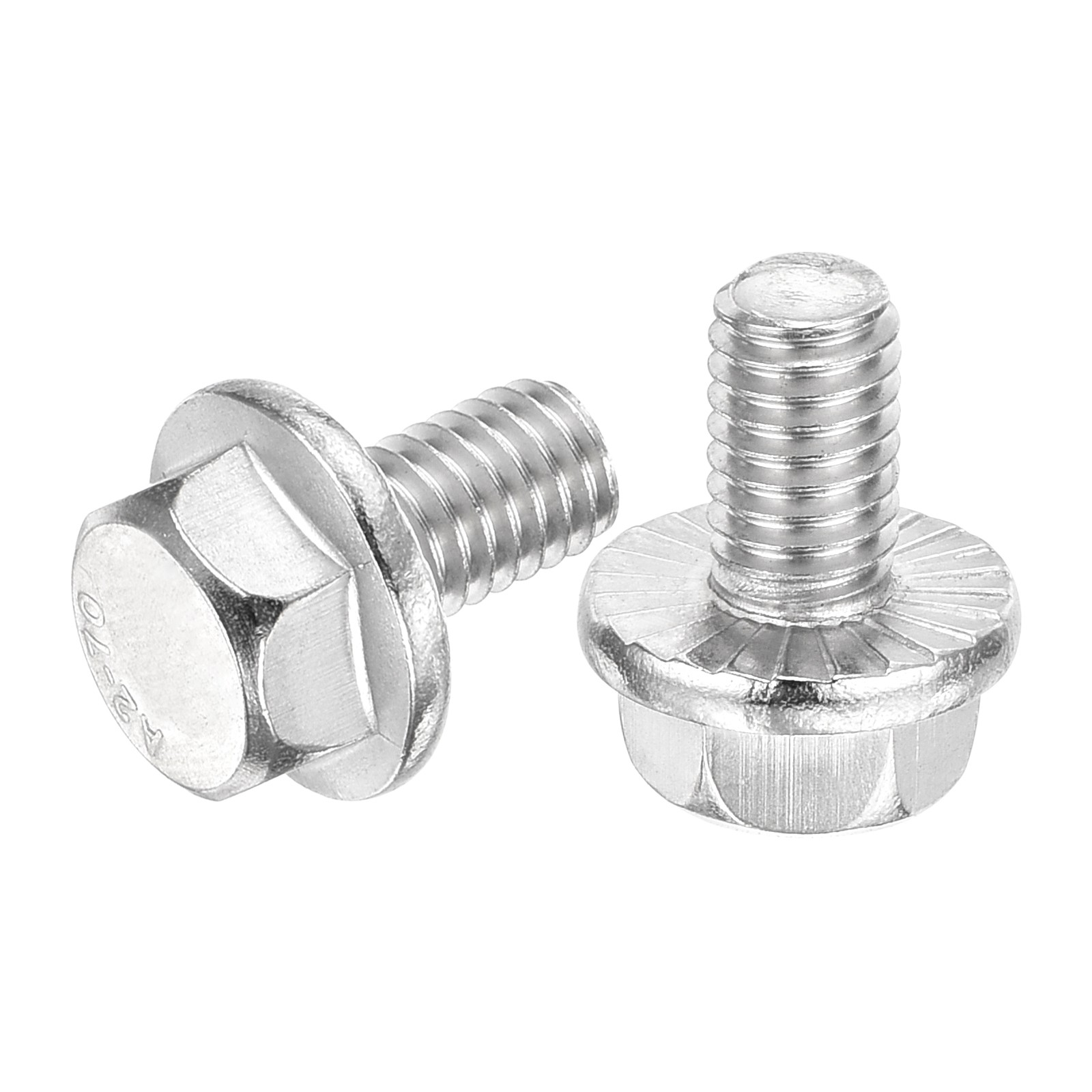 25Pcs M6 x 10mm Hex Serrated Flange Bolts Screws 304 Stainless Steel