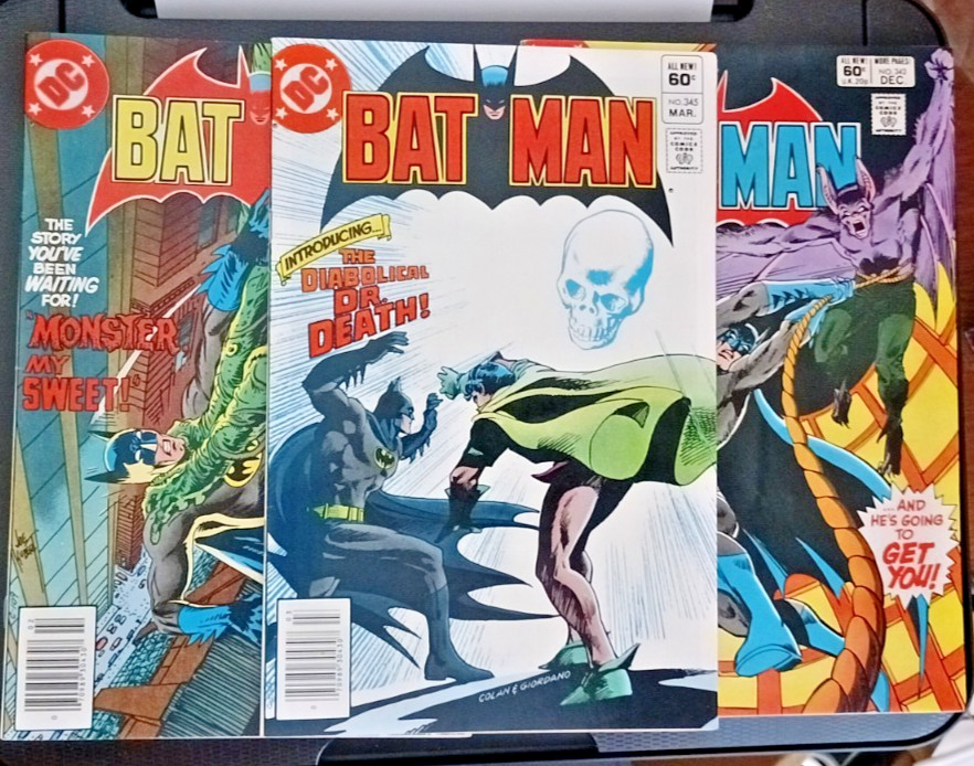 Batman #342 #344 #345 DC Comics 3 Issue Lot 1st Modern Appearance Doctor Death