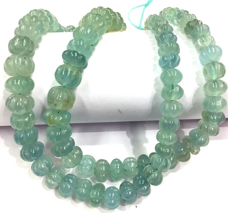 Extremely Beautiful~Rare Aquamarine Melon Beads Carved Necklace Gemstone Beads. Extremely Beautiful~Rare Aquamarine Melon Beads Carved Necklace Gemstone Beads.