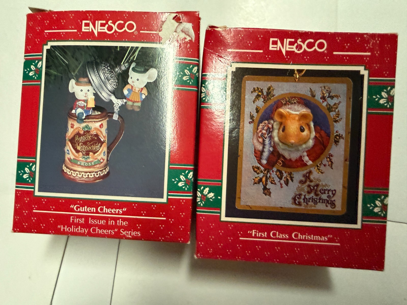Lot of 2 Enesco Ornments - \