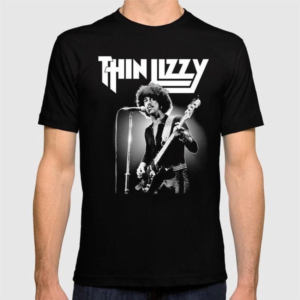 Vintage Phil Lynott Thin Lizzy Cotton Black All Size Unisex T Shirt BB25