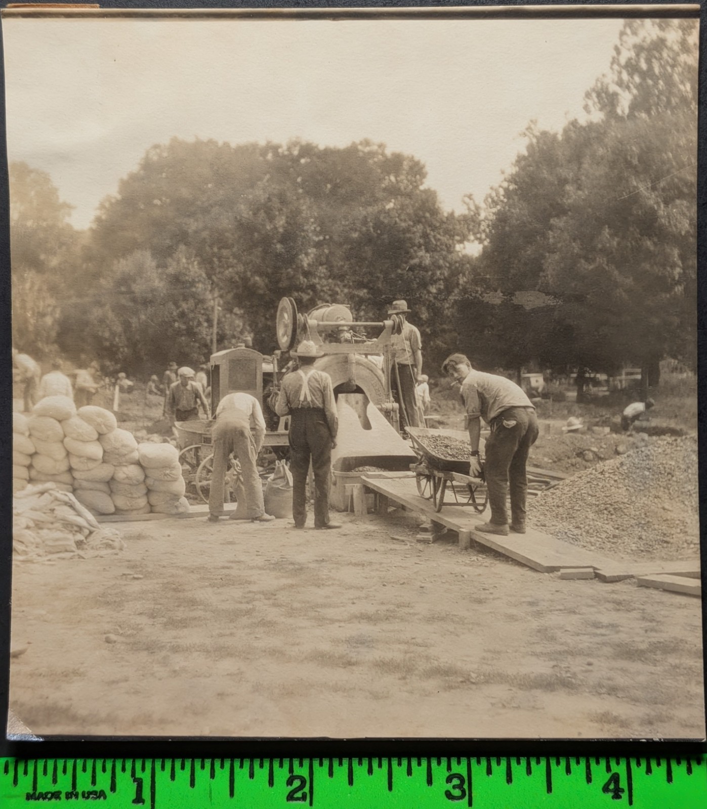 Vintage Snapshot Photo 1927 Laying Foundation Benton High School Pennsylvania Vintage Snapshot Photo 1927 Laying Foundation Benton High School Pennsylvania