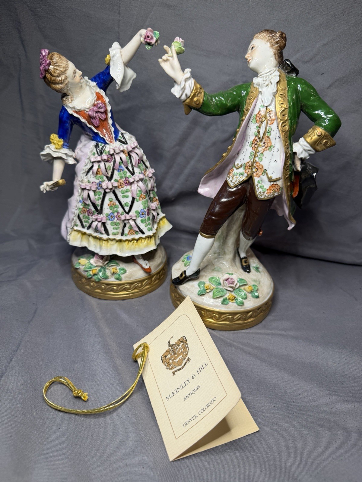 Sampson Pair Man and Woman Figurines France 1890 Porcelain Sampson Pair Man and Woman Figurines France 1890 Porcelain