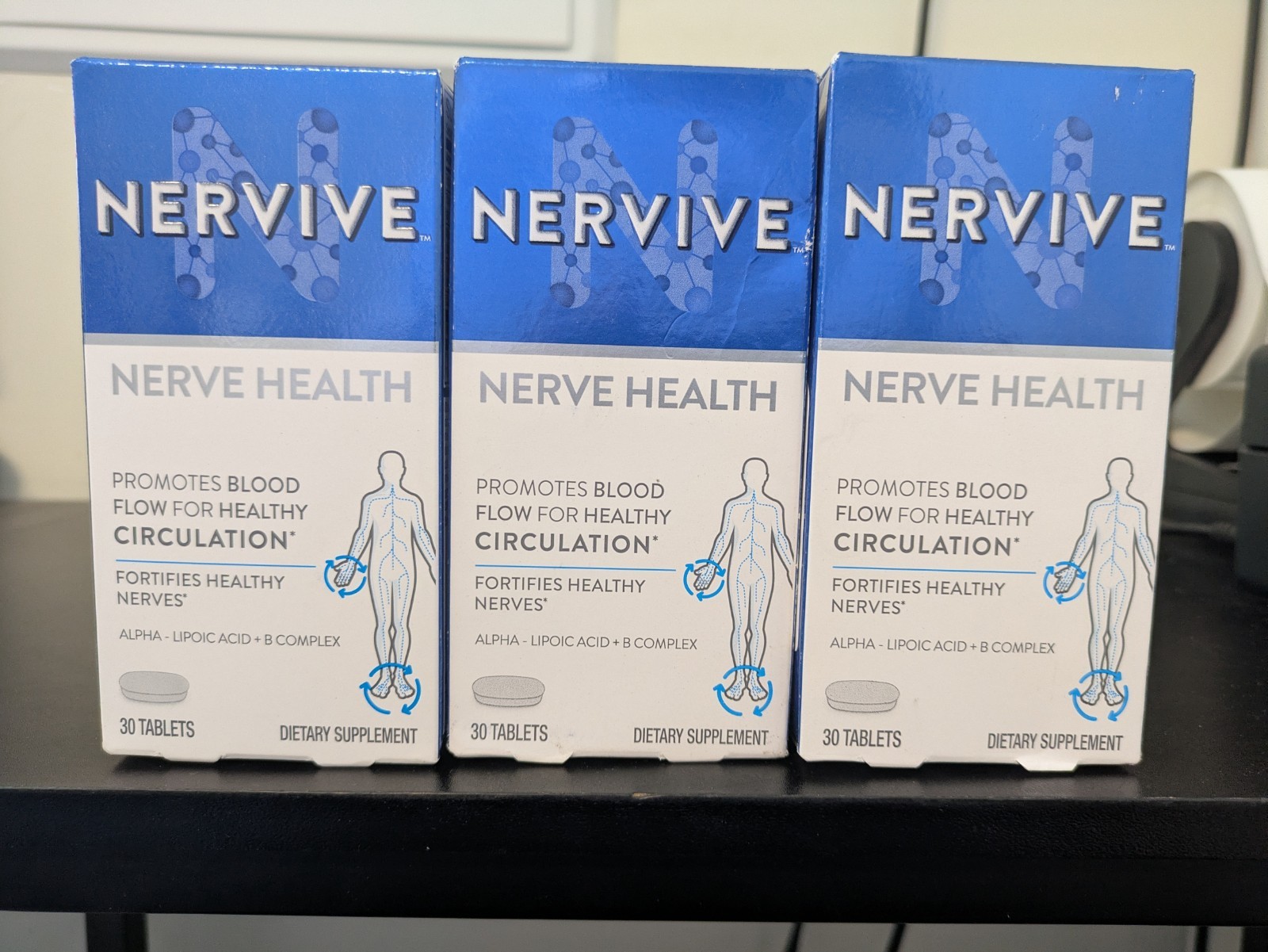 3 New Nervive Nerve Health, With Vitamin B- 30 Tablets Each Box Exp. 06/2027+ 3 New Nervive Nerve Health, With Vitamin B- 30 Tablets Each Box Exp. 06/2027+