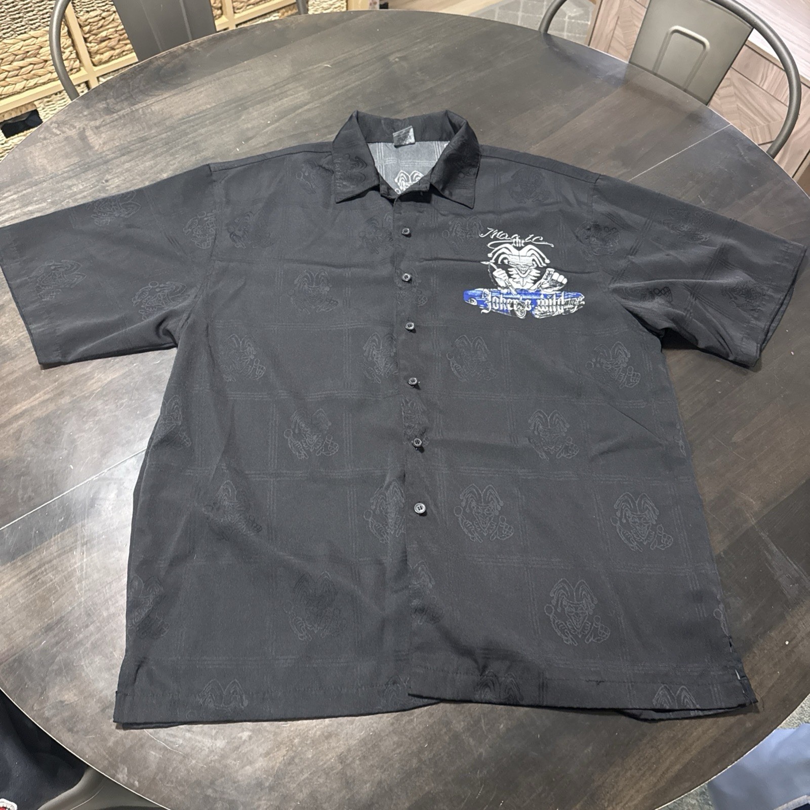 Vtg 90s Cruzin Low Joker\'s Wild Button Shirt Sz L Low Rider Vtg 90s Cruzin Low Joker\'s Wild Button Shirt Sz L Low Rider