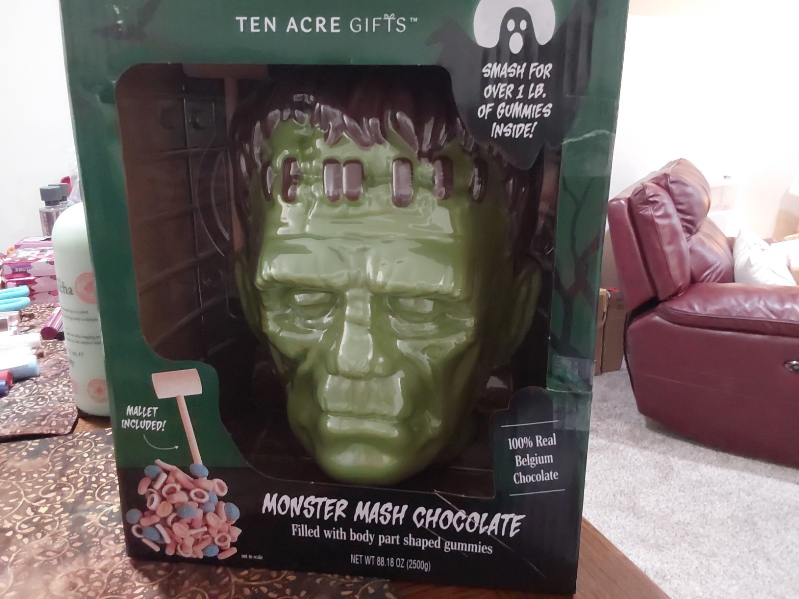 TEN ACRE GIFTS Frankenstein Monster Mash BELGIUM CHOCOLATE/GUMMIES 5.5 lbs YUMMY