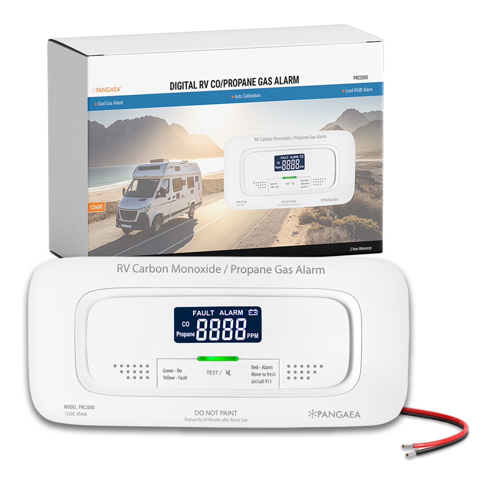 Digital RV Carbon Monoxide & Propane Dual Gas Alarm - Hard-Wired DC 12V, LCD Digital RV Carbon Monoxide & Propane Dual Gas Alarm - Hard-Wired DC 12V, LCD