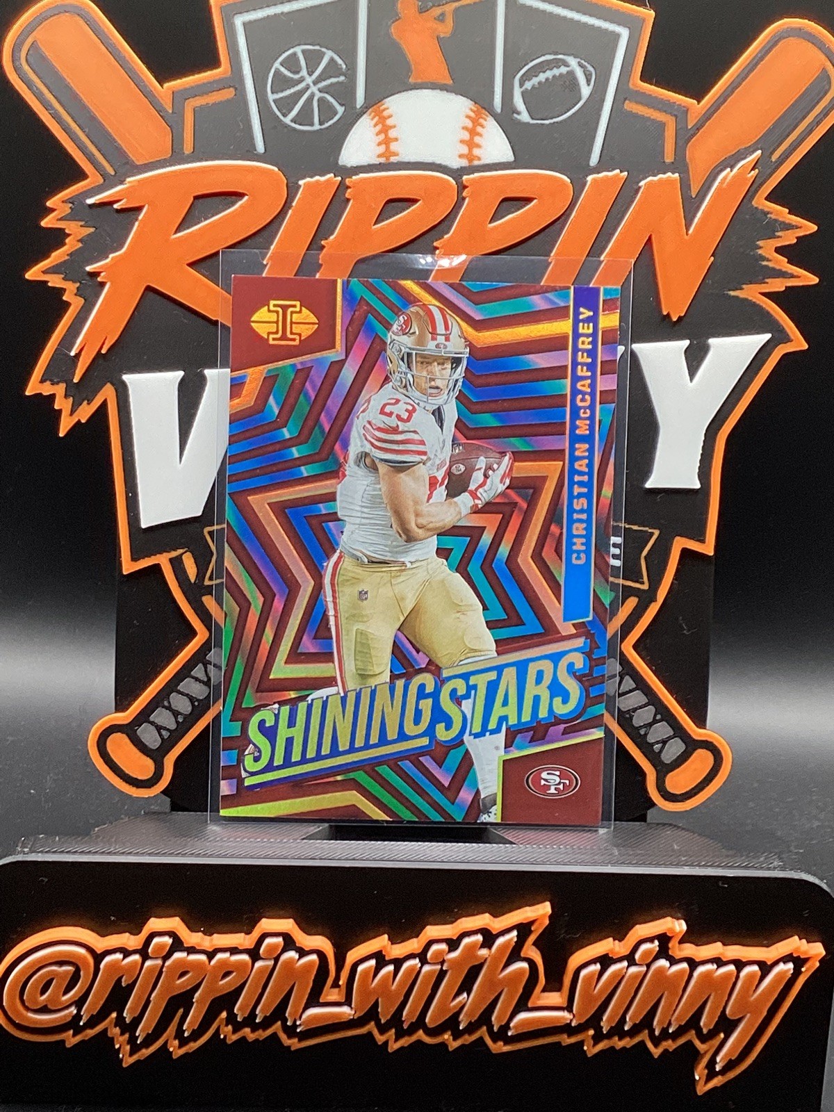 Christian McCaffrey 2024 Illusions Shining Stars SF 49ers /99 Red Color Match Christian McCaffrey 2024 Illusions Shining Stars SF 49ers /99 Red Color Match