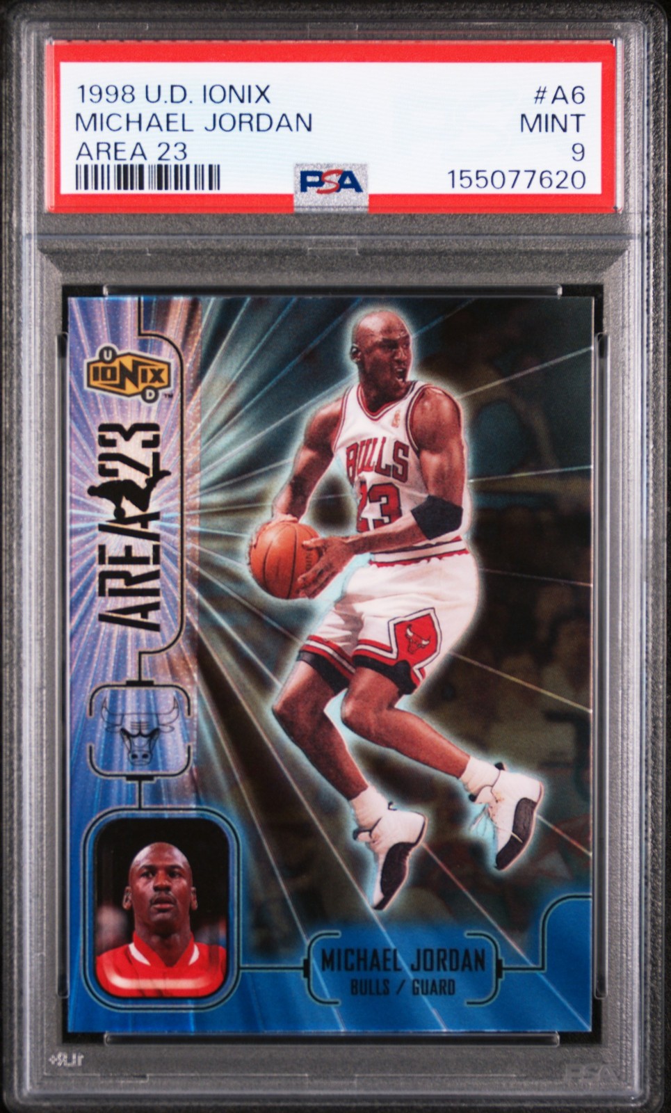 1998 Upper Deck Ionix Area 23 #A6 Michael Jordan Area 23 PSA 9 Bulls HOF NBA 1998 Upper Deck Ionix Area 23 #A6 Michael Jordan Area 23 PSA 9 Bulls HOF NBA