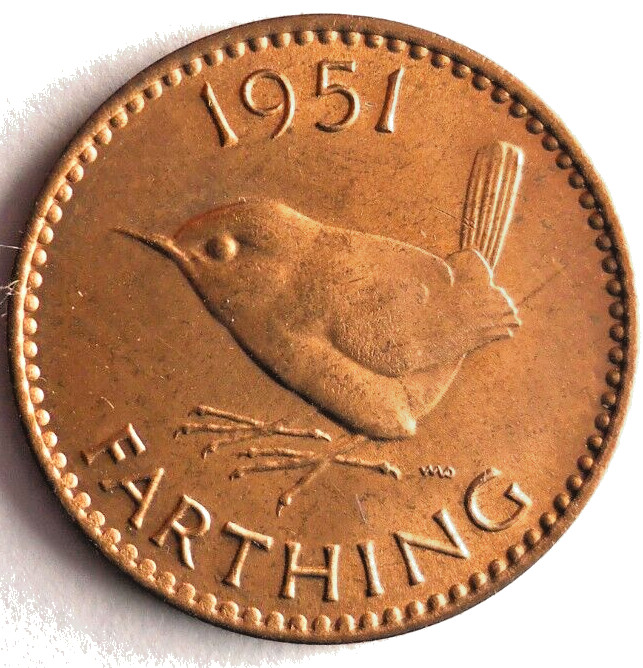 1951 GREAT BRITAIN FARTHING - AU/UNC RED - GREAT Coin -  - Farthing #3