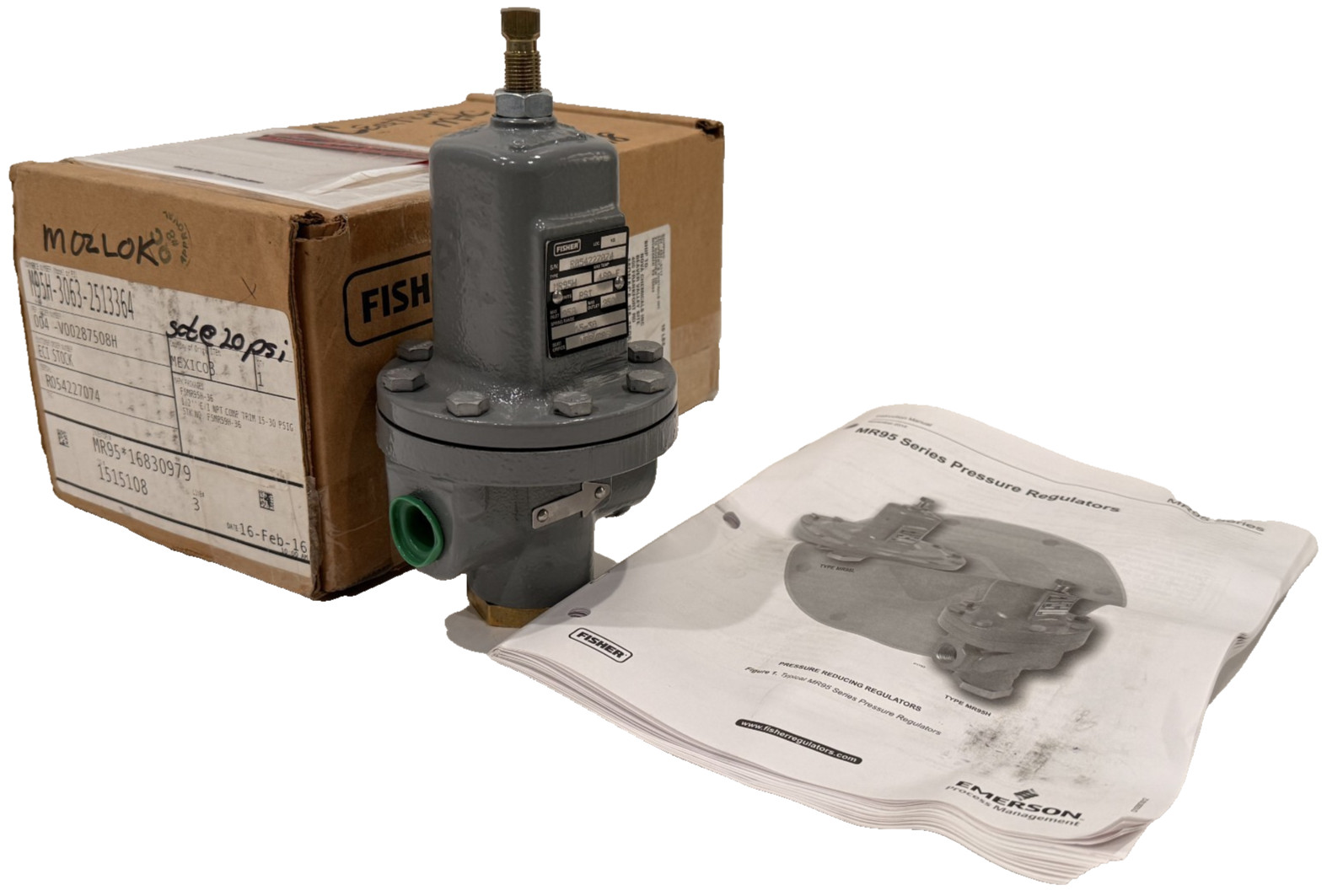NEW FISHER M95H-3063-2513364 PRESSURE REGULATOR 180F 250PSI 10-30 RANGE MR95H NEW FISHER M95H-3063-2513364 PRESSURE REGULATOR 180F 250PSI 10-30 RANGE MR95H