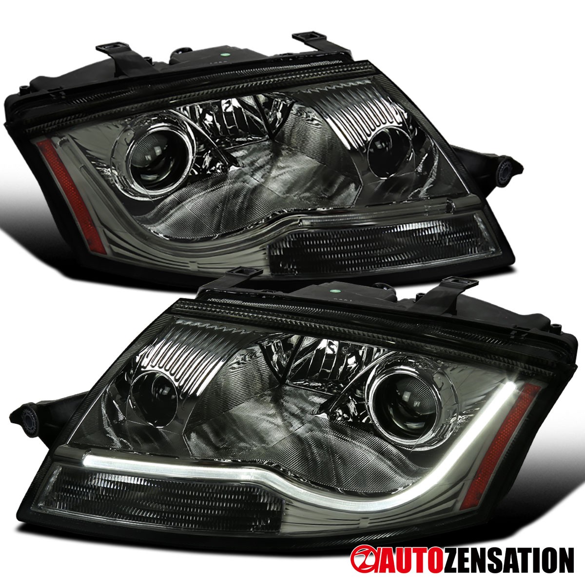 Fit 1999-2006 Audi TT Smoke LED Tube Projector Headlights Lamps Left+Right 99-06 Fit 1999-2006 Audi TT Smoke LED Tube Projector Headlights Lamps Left+Right 99-06