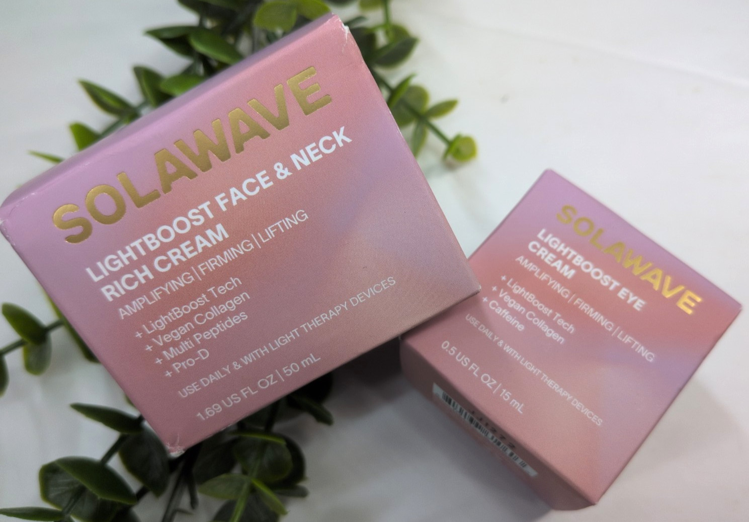SEALED LOT 2🥰SOLAWAVE LightBoost Face Neck Eye Cream FULL SIZES Firming Lifting