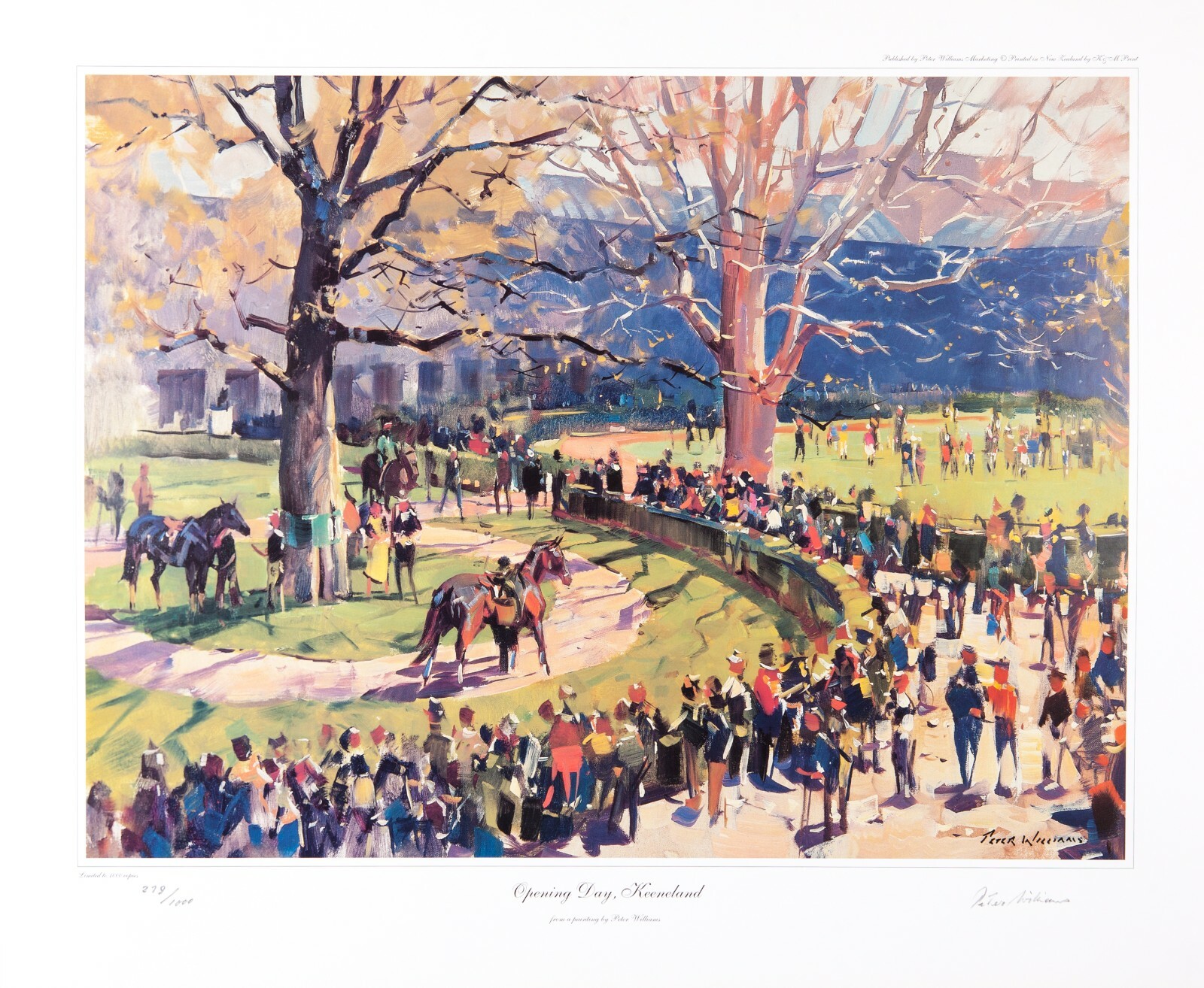 Equine Equestrian Prints by New Zealand Artist Peter Williams-Opening Day Equine Equestrian Prints by New Zealand Artist Peter Williams-Opening Day