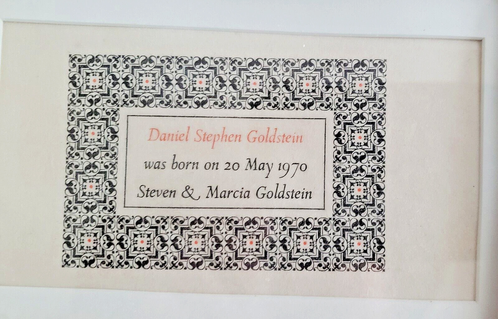 LEONARD BASKIN Gehenna Press Original Woodblock Letterpress BIRTH Announcement