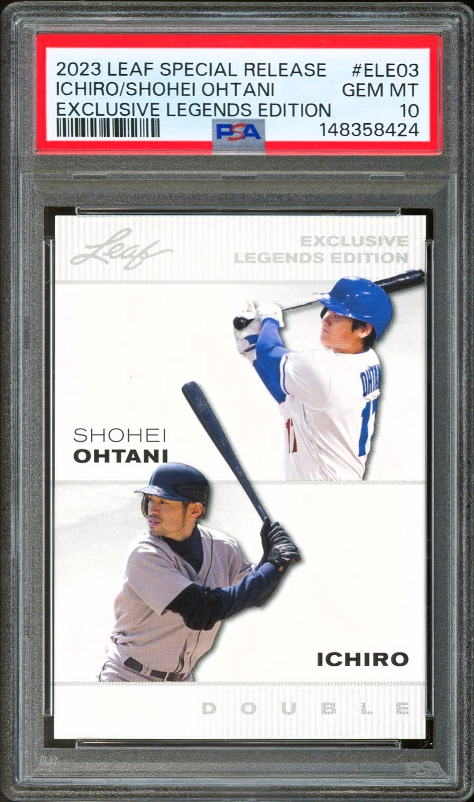 2023 Leaf Special Release Exclusive Legends ELE03 Ichiro & Shohei Ohtani PSA 10