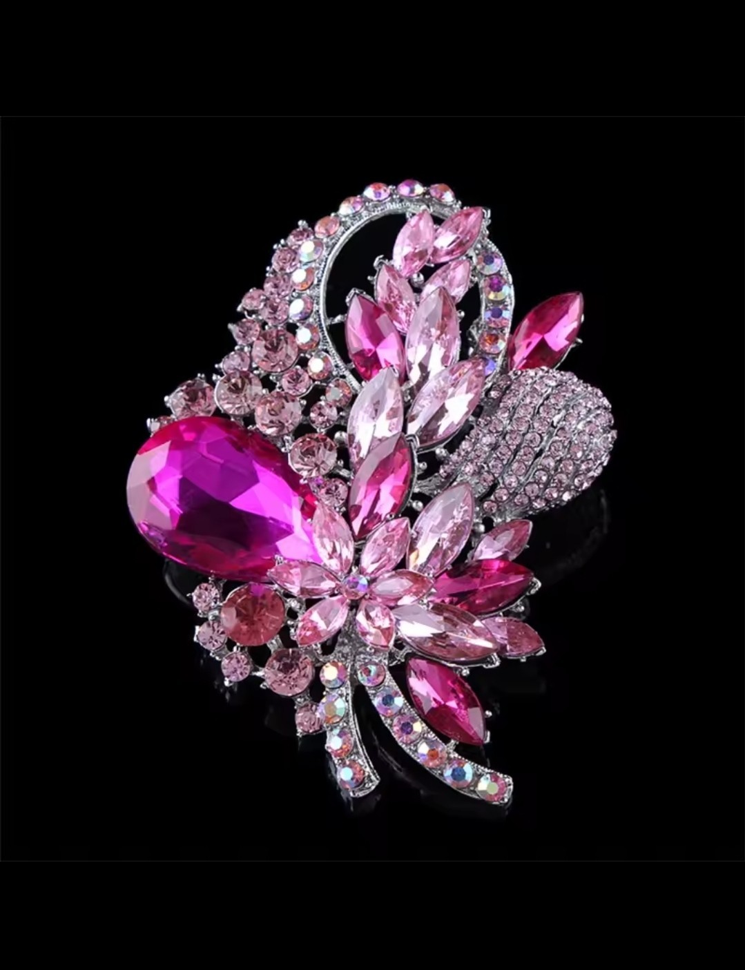 Rhinestone Vintage Brooch- Pink Rhinestone Vintage Brooch- Pink