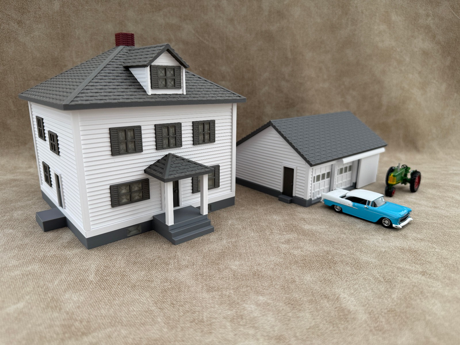 1/64 Scale House & Garage Combo - Early 1900s Sears Farm House - Farm Set Model