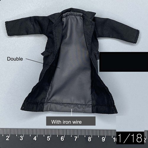 New Handmade 1/18 Trenchcoat Long Coat For 3.75 New Handmade 1/18 Trenchcoat Long Coat For 3.75