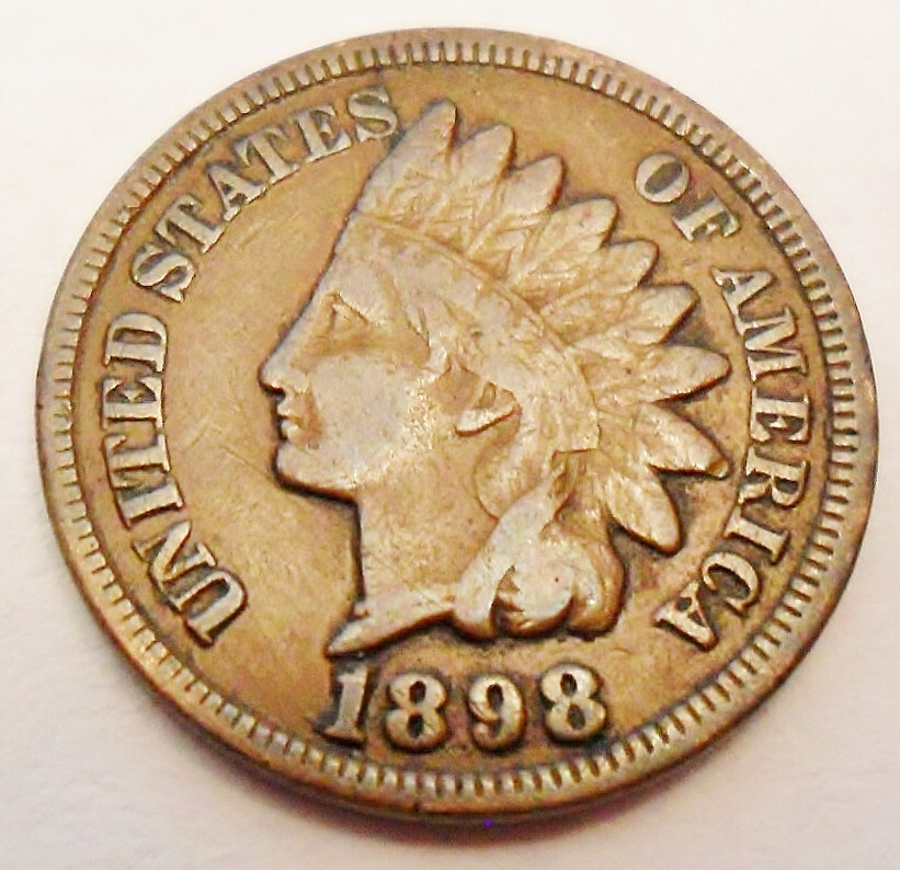 1898 P Indian Head Cent Penny AVE CIRCULATED **FREE SHIPPING** 1898 P Indian Head Cent Penny AVE CIRCULATED **FREE SHIPPING**