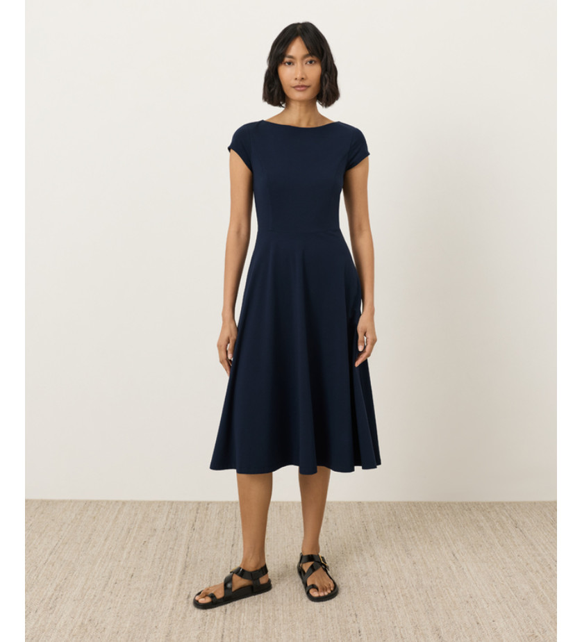 Pact Organic Fit & Flare Ballet Neck Dress