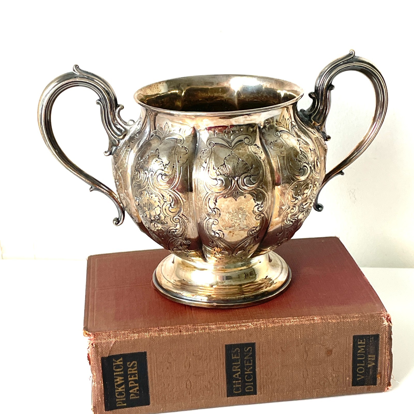 ANTIQUE  C 1857 ELKINGTON & CO SILVER PLATED SUGAR BOWL PATTERN 5888