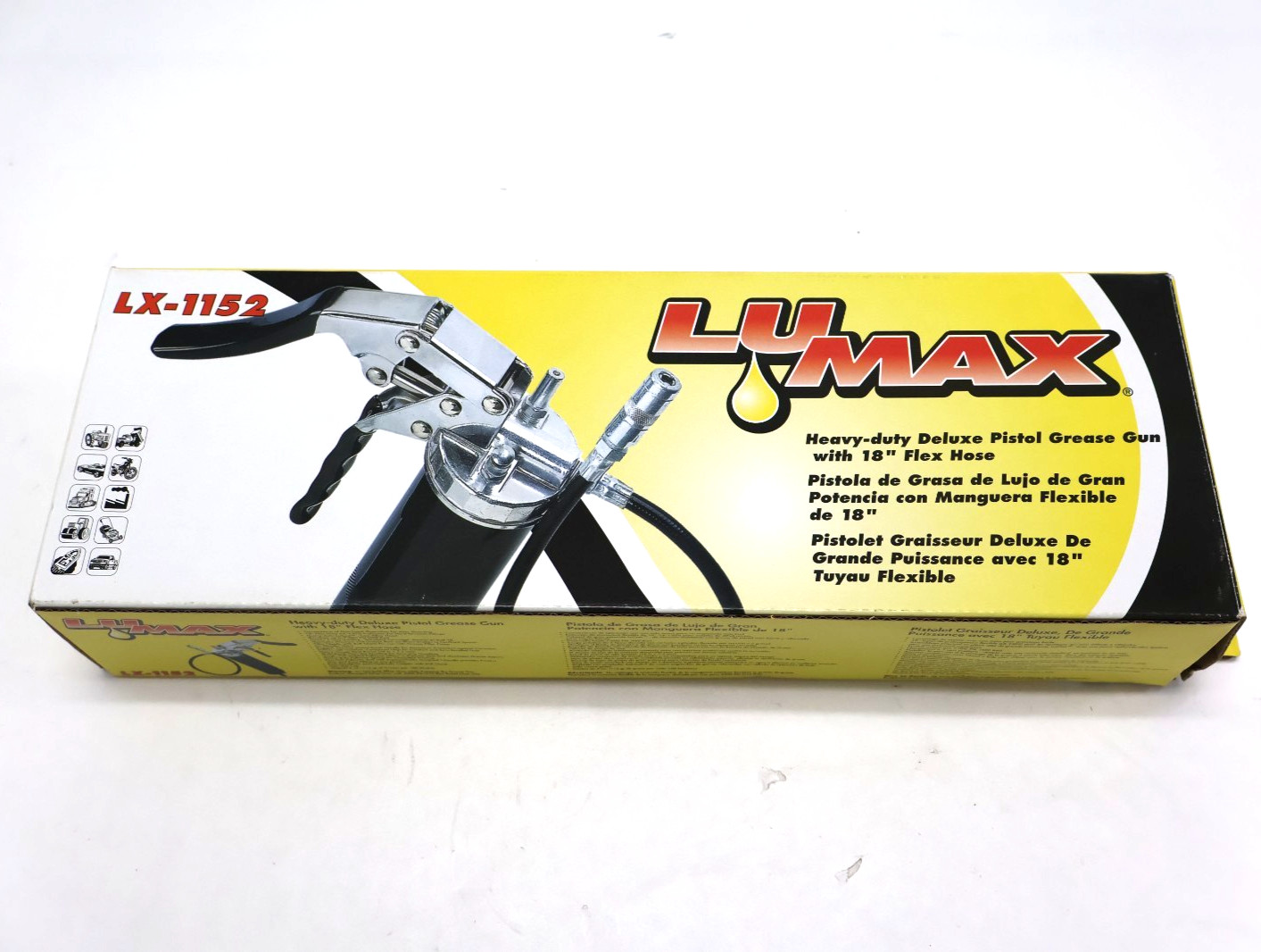 Lumax LX-1152 Heavy-Duty Deluxe Pistol Grease Gun w/ 18\ Lumax LX-1152 Heavy-Duty Deluxe Pistol Grease Gun w/ 18\